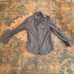Express extra slim fit Casual gray polka dot Button-Down Shirt for Men